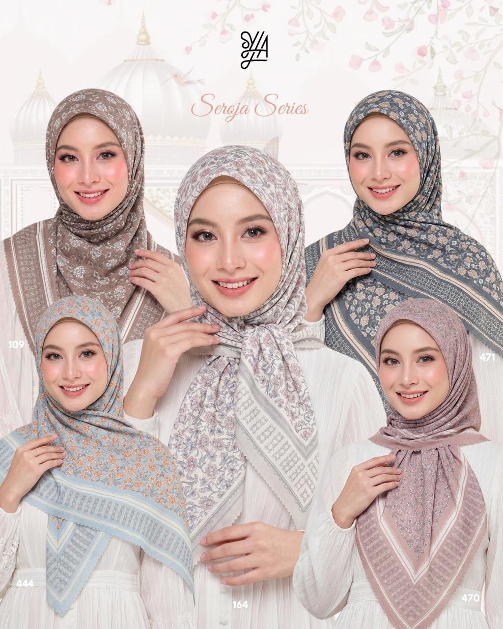 Hijab Voal Motif Premium - Seroja Series