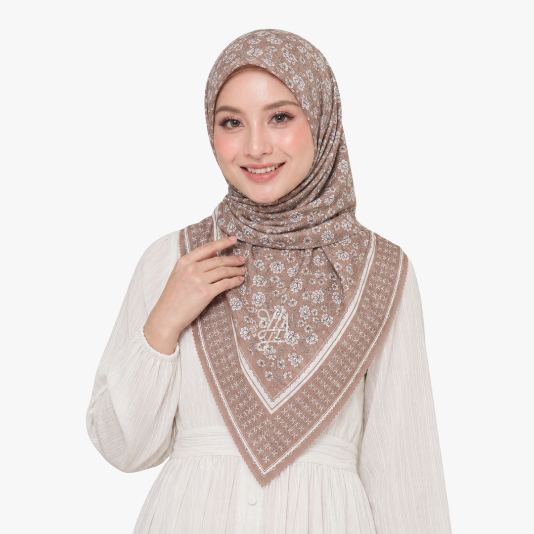 Jilbab Voal Motif Premium - Seroja Series