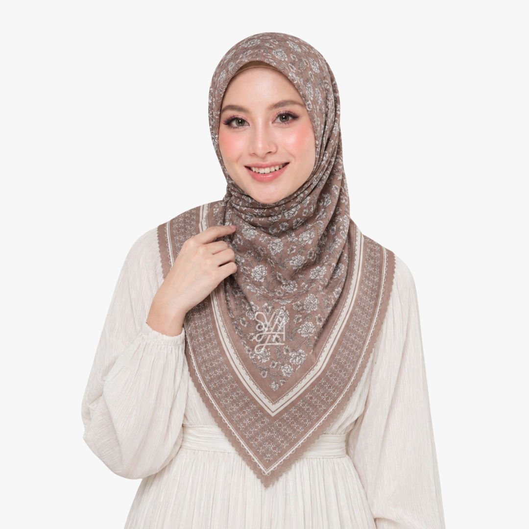 Jilbab Voal Motif Premium - Seroja Series