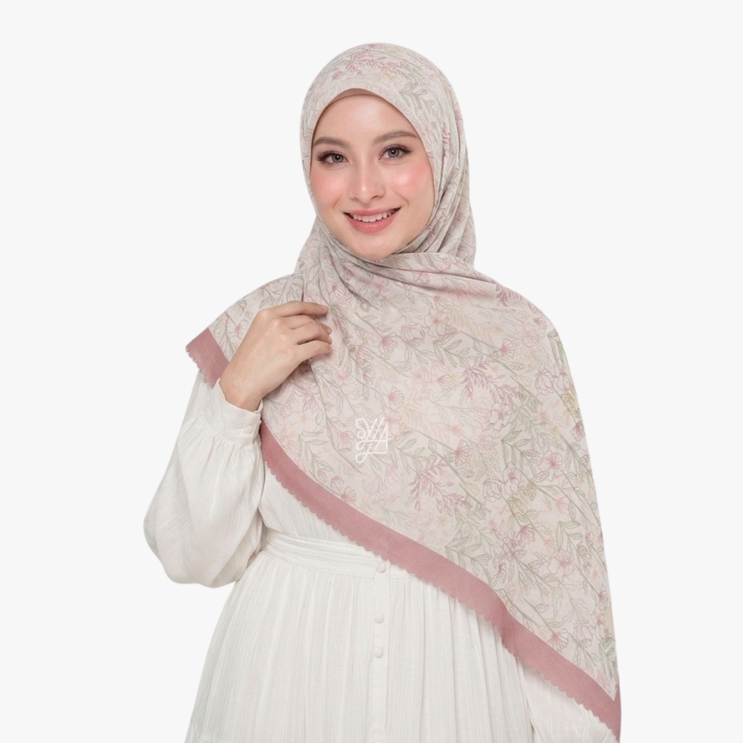 Jilbab Voal Motif Premium - Selva Series