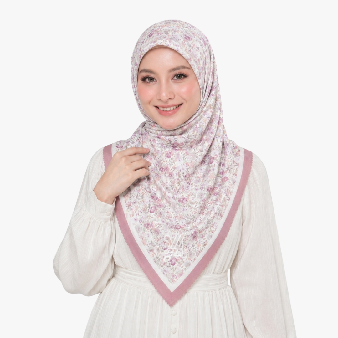 Jilbab Voal Motif Premium - Shanum Series