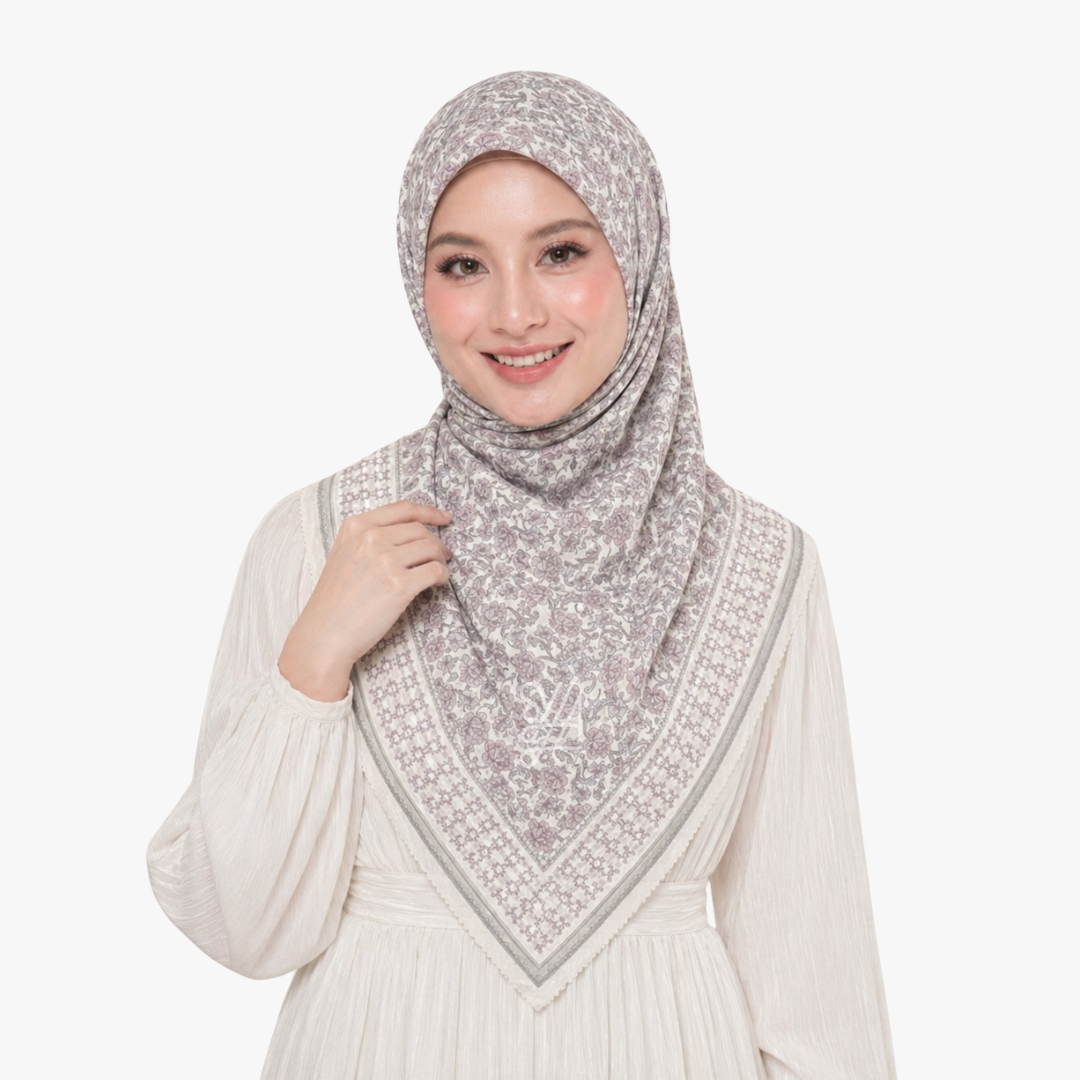 Jilbab Voal Motif Premium - Seroja Series