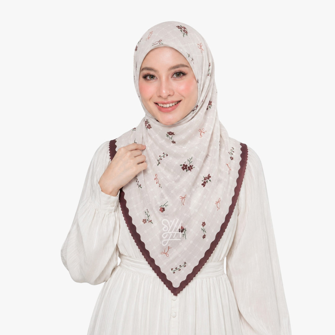 Jilbab Voal Motif Premium - Syazana Series