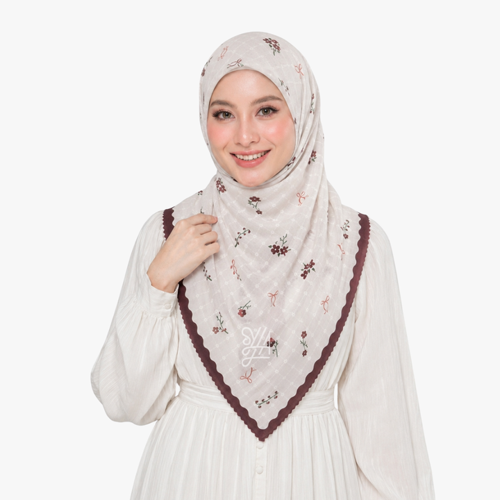 Jilbab Voal Motif Premium - Syazana Series