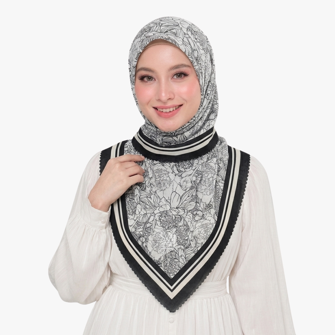 Jilbab Voal Motif Premium - Shavella Series