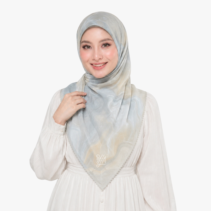 Hijab Voal Motif Premium - Marble Series