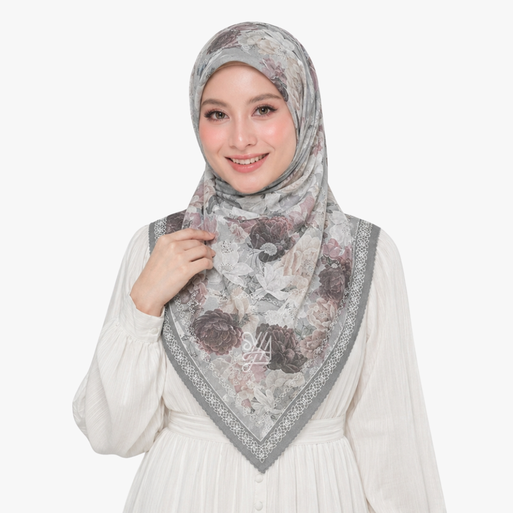 Jilbab Voal Motif Premium - Sareesa Series