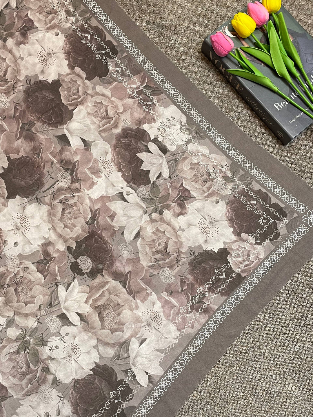 Jilbab Voal Motif Premium - Sareesa Series