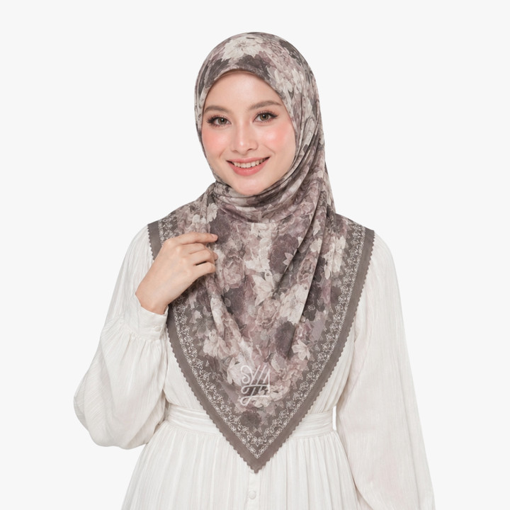 Jilbab Voal Motif Premium - Sareesa Series