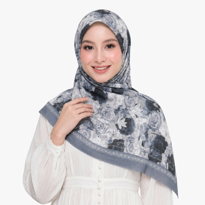 Jilbab Voal Motif Premium - Sareesa Series