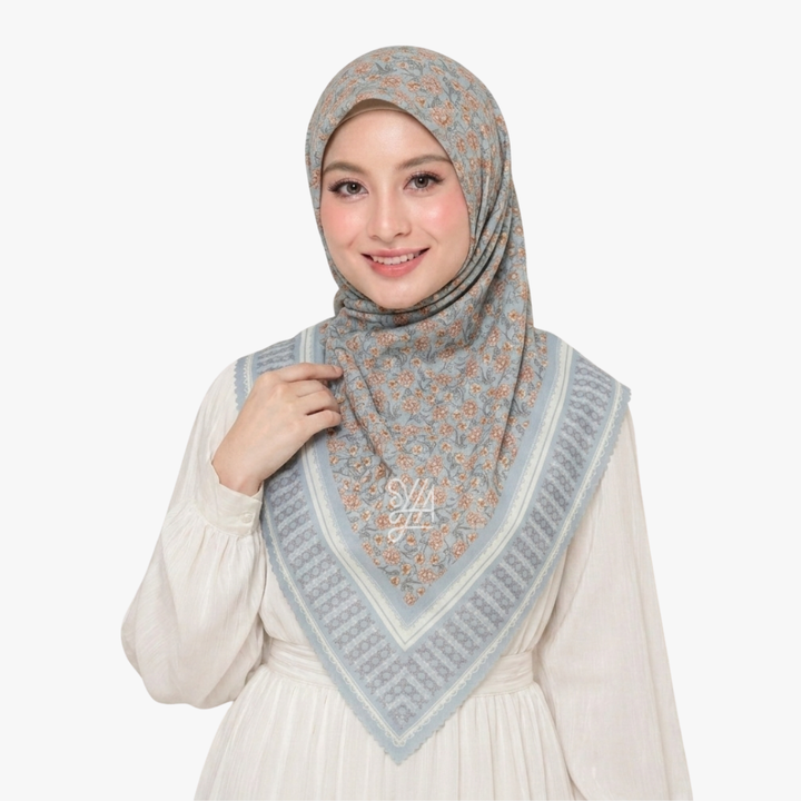 Jilbab Voal Motif Premium - Seroja Series