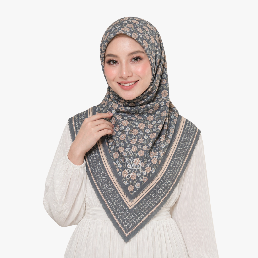 Jilbab Voal Motif Premium - Seroja Series