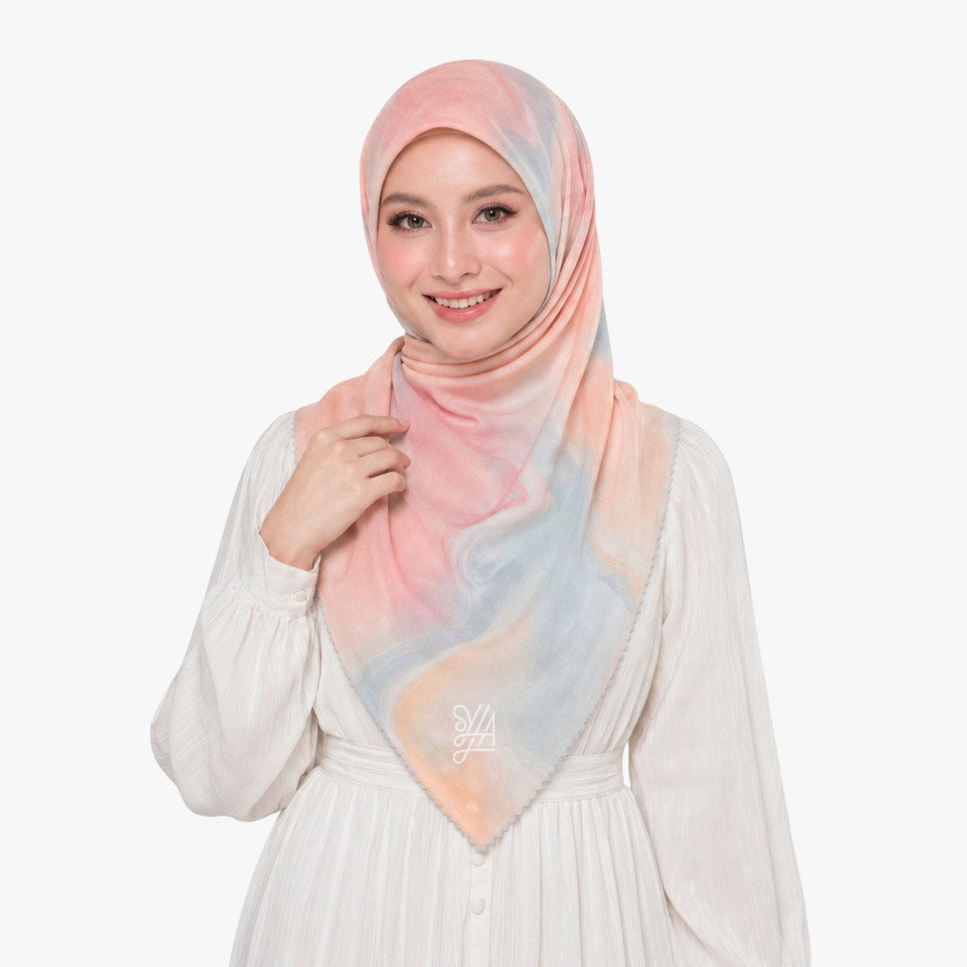 Hijab Voal Motif Premium - Marble Series