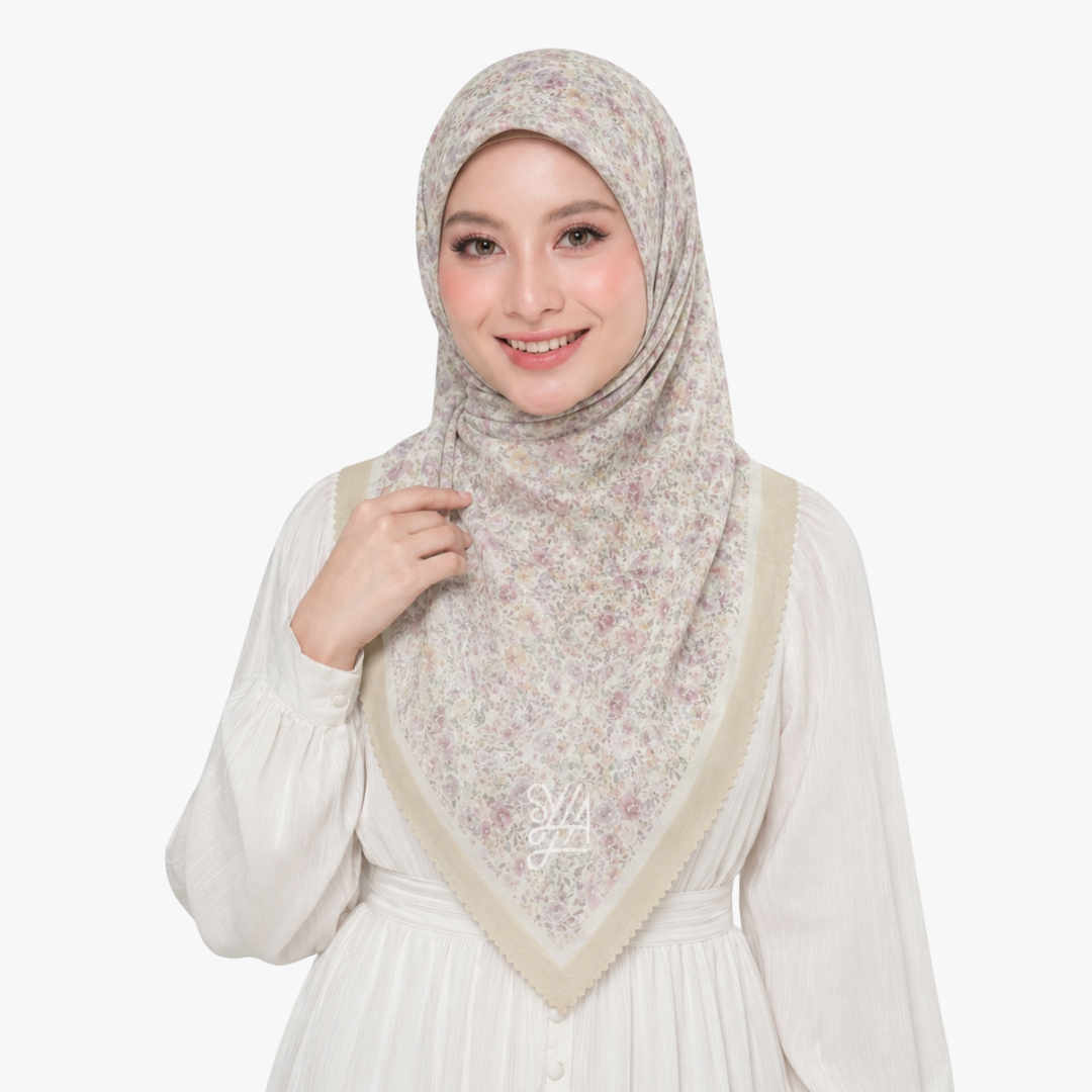 Jilbab Voal Motif Premium - Shanum Series