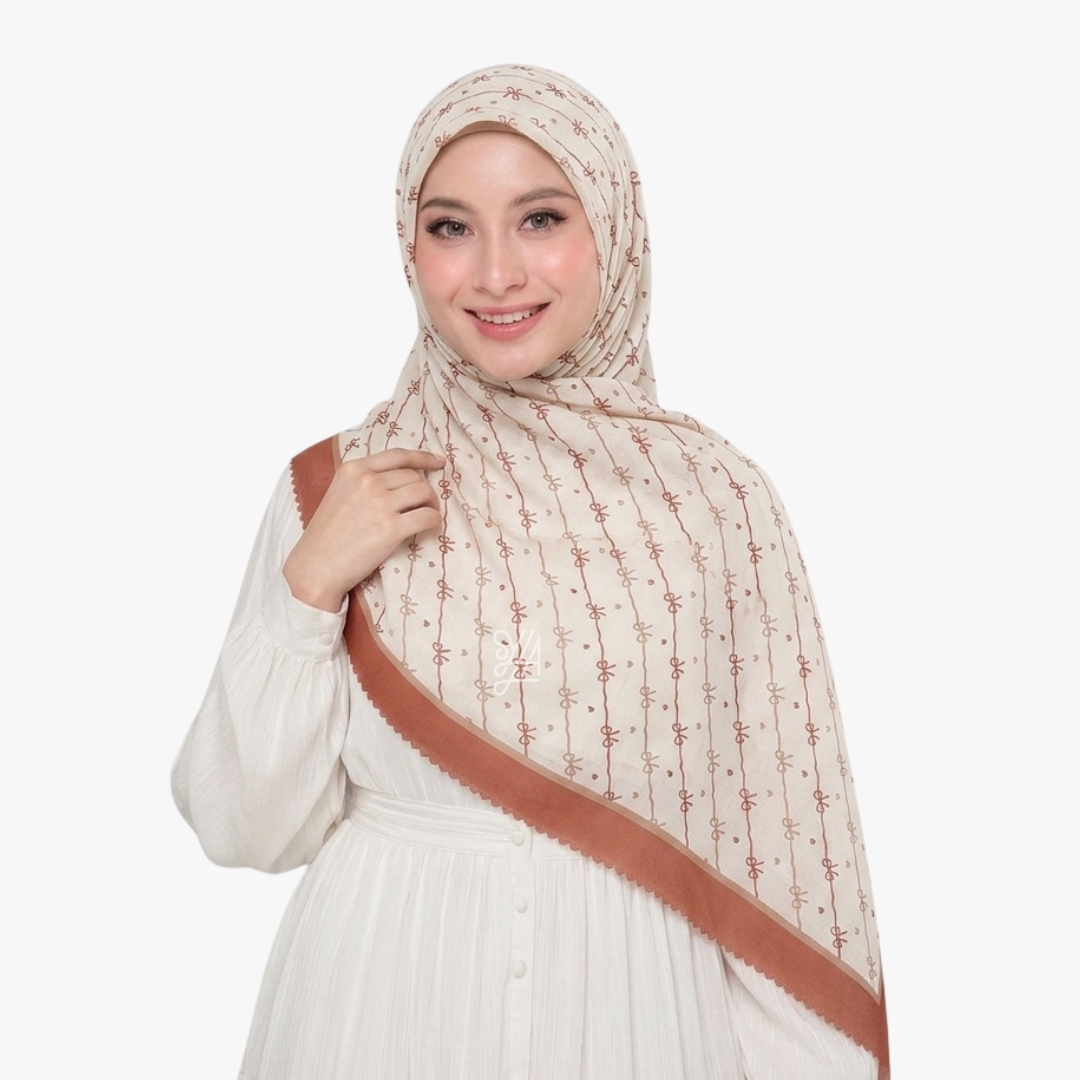 Jilbab Voal Motif Premium - Sabella Series