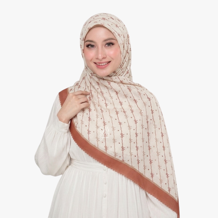 Jilbab Voal Motif Premium - Sabella Series