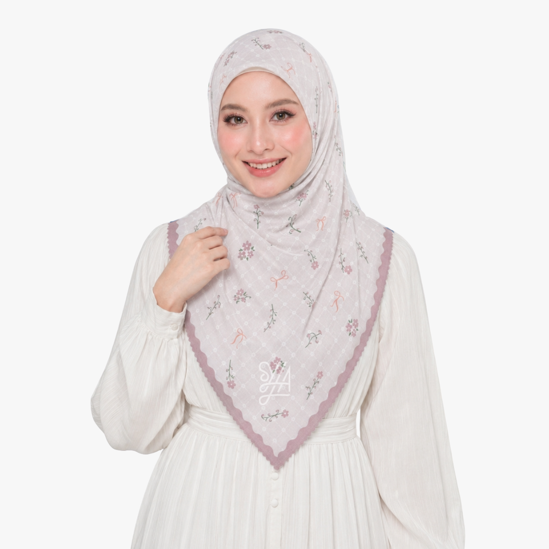 Jilbab Voal Motif Premium - Syazana Series